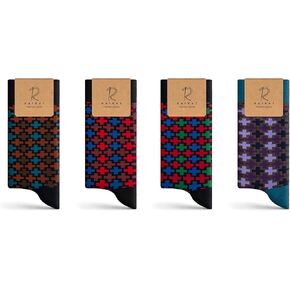 Socks - Cross Socks Gift box - Premium Cotton - 4 pair - Size US M 7-11.5
