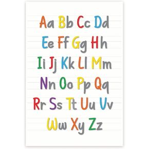 Bliss Monkey Co. Alphabet Poster - Learning The Alphabet with Capitals and Lowercase - Early Learning Resource - 12 x 18 Inch Poster - Unframed - Premium 100lb Gloss - Made In USA - BMCP023