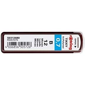 rOtring Tikky Mechanical Pencil Lead 0.7mm B, 12 Lead (R505 707 B)
