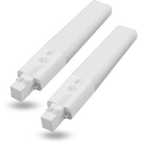 GX23 Base LED Bulbs, 6w(13w CFL Equivalent) LED Slim, 2-Pin PL Horizontal Recessed Lamp,for Wall Scones, Bathroom Vanity Light,Warm White 3000k, UL Listed, 2 Pack