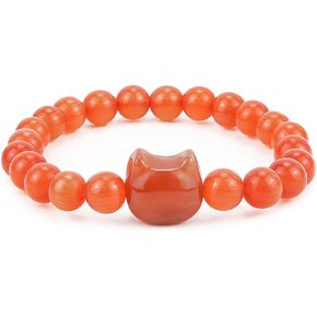 MAIBAOTA Cat Bracelet, Cat Jewelry Gifts for Women Men, 8 mm Crystal Bracelet for Protection, Money Attraction, Feng Shui, Good Luck, Spiritual Healing Bracelet, Stone Beaded Bracelet