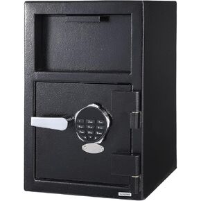 Depository Drop Safe Box for Business, 13.7'' X 15.7'' X 19.2'' Anti-Theft Money Drop Box with Digital Keypad, Fireproof Drop Slot Safes with Front Load Drop Box for Money and Mail, Church