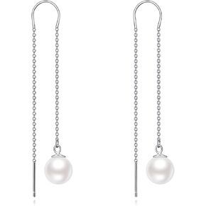 Mermaid Thread Earrings for Women Sterling Silver Tassel Pull Through Threaded Earrings Jewelry for Women Girls in Kuwait