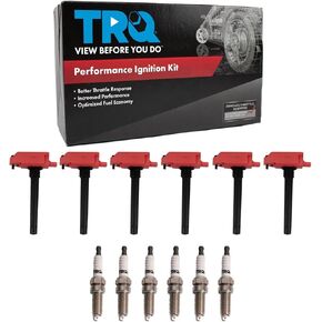 TRQ Ignition Coils & Spark Plugs Kit Compatible with 2017-2021 Chrysler Dodge Jeep Ram
