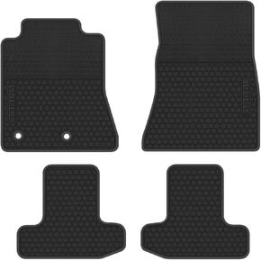 Car Floor Mats Replacement for Mustang 2015 2016 2017 2018 2019 2020 2021-2023 Front and Rear Seat Heavy Duty Rubber Liner Full Black Vehicle Carpet Custom Fit-All Weather Guard Odorless
