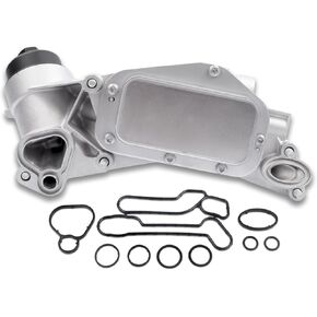 25199751 918-432 Engine Oil Cooler Filter Housing Assembly Adapter with Gasket, Insert, Cap Compatible with 2008-2019 Cruze Sonic Malibu Aveo, Buick Cascada, Pontiac G3, Saturn Astra 1.6L 1.8L