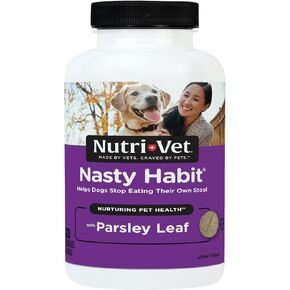 Nutri-Vet Nasty Habit Chewable Tablets for Dogs | Helps Stop Puppies and Dogs from Eating their Own Stool | 60 Count