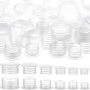 120 Pieces Salt and Pepper Shaker Stoppers 1/2 Inch, 9/16 Inch, 5/8 Inch, 11/16 Inch, 7/8 Inch and 7/16 Inch Plastic Salt Shaker Plug Replacement Salt and Pepper Shaker Stoppers for Pots Bottles Pipes