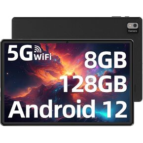 تابلت SGIN مقاس 10 بوصة، نظام تشغيل Android 12 مع معالج ثماني النواة، ذاكرة وصول عشوائي 8 جيجابايت، ذاكرة تخزين داخلية 128 جيجابايت، بطارية 6000 مللي أمبير، 2.4 جيجا/5 جيجا واي فاي، بلوتوث 5.0، شاشة IPS عالية الدقة 1280x800، كاميرا مزدوجة، نوع C، أسود in Saudi Arabia