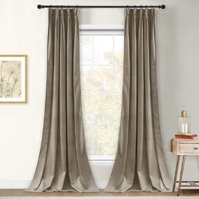 StangH Pinch Pleat Velvet Curtains for Bedroom, Ivory White Light Dimming Privacy Window Drapes Luxury Back Tab Thermal Insulated Panels for Living Room Nursery, W30 x L84, 2 Panels