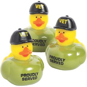 Fun Express Veteran Rubber Duckies - Toys - 12 Pieces