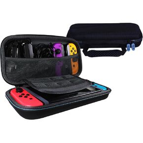 TUDIA Travel EVA Empty Hard Case Compatible with Nintendo Switch Console, [fits Game Cards & Accessories] Shockproof Portable Water Resistant Anti-Scratch Full Body Carrying Protective Cover - Black
