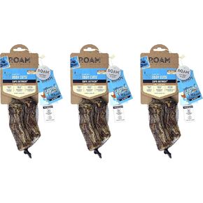 ROAM Pet Treats Ossy Cuts – Ostrich Neck Dog Chew for Small to Medium Dogs, 1.4 Ounce Pack of 3 – Contains 6 Chews Total