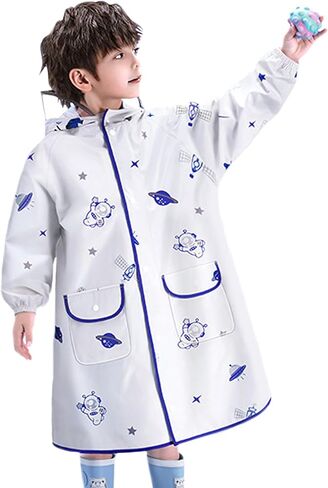 Fewlby Toddler Raincoats for Girls Boys Waterproof Rain Jacket Kids Rain Wear Children Rain Poncho S-2XL Size in Kuwait