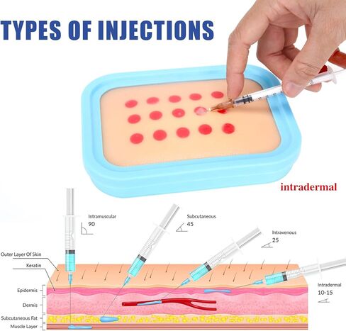 وسادة تدريب على الحقن للممرضات، نموذج ممارسة داخل الأدمة يشبه الجلد لطلاب الطب in Kuwait