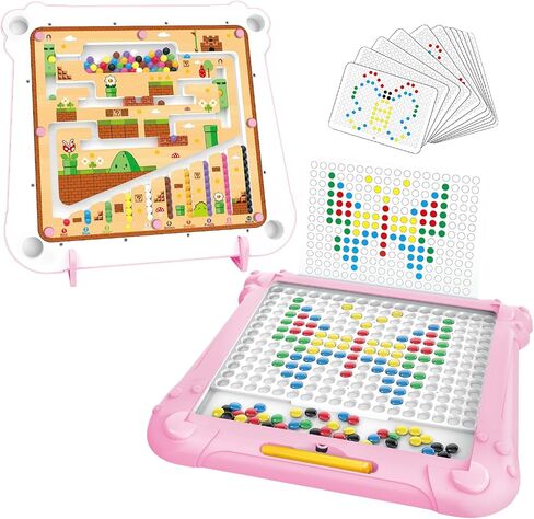 Magnetic Color and Number Maze, Magnetic Drawing Board, 2 in 1 Montessori Learning Toys for Toddlers 3 4 5 Years, Preschool Educational Toys for Toddlers Boys Girls, Road Trip Travel Toys in Saudi Arabia