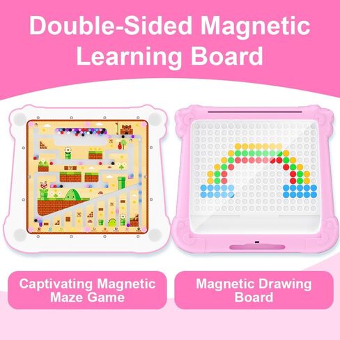 Magnetic Color and Number Maze, Magnetic Drawing Board, 2 in 1 Montessori Learning Toys for Toddlers 3 4 5 Years, Preschool Educational Toys for Toddlers Boys Girls, Road Trip Travel Toys in Saudi Arabia