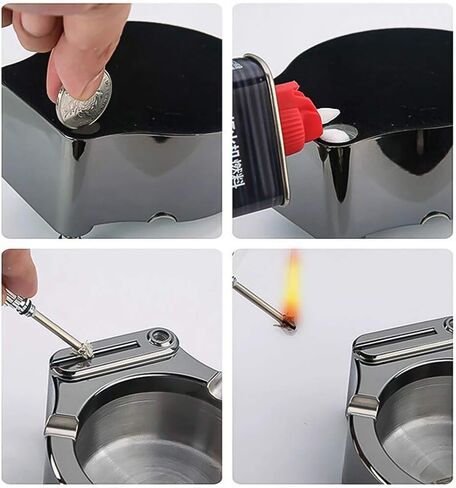 الرجعية منفضة سجائر معدنية عشرة آلاف مباراة أخف يندبروف الكيروسين مفتاح إشعال من الحجر أخف مكتب زينة الأدوات للرجال in Kuwait