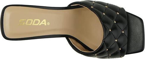 Soda JELLO ~ Women Slip On Diamond Quilted Stud Gem Jewel Fashion Flat Heel Sandal in Kuwait