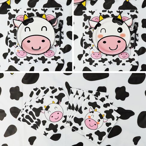 162 قطعة من لوازم الحفلات بطباعة بقرة، 80 قطعة من أطباق الحفلات على شكل بقرة، 40 منديل بنمط بقرة، 20 قطعة شوكة، قطعتان من أغطية الطاولات بطبعة بقرة لأعياد ميلاد البنات والأولاد وحفلات استقبال المولود الجديد، وحفلة بطابع حيوانات المزرعة in Kuwait