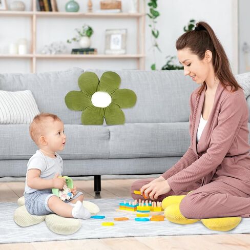 CIEOVO 4 Pcs Flower Plush Throw Pillows, 16 Inch Cute Flower Floor Pillow Daisy Shaped Floor Cushions Aesthetic Flower Seat Cushion Flower Chair Pads for Home Kids Seating Bed Bedroom Sofa Decor in Saudi Arabia