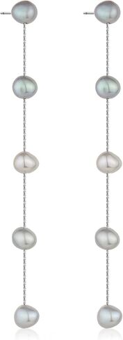Ettika Gold Earrings For Women. Pearl Earrings, Dripping with Freshwater Pearls Delicate Drop Earrings. Jewelry, 18k Gold Plated in Kuwait