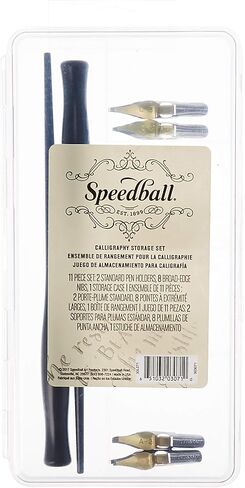 Speedball 003071 Calligraphy Storage Set - Pen Holder and Pen Nibs Set - 10 Piece Set in Saudi Arabia
