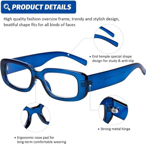 DOOViC Trendy Reading Glasses for Women Stylish Design Blue Light Blocking Readers 1.75 Strength in Saudi Arabia