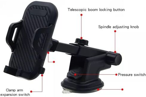 Phone Holder for car- Long arm car Phone Holder Mount, Suitable for car Dashboard/Windshield/Vent, car Adjustable Phone Holder, Compatible with All Smart Phones and Cars. in Saudi Arabia