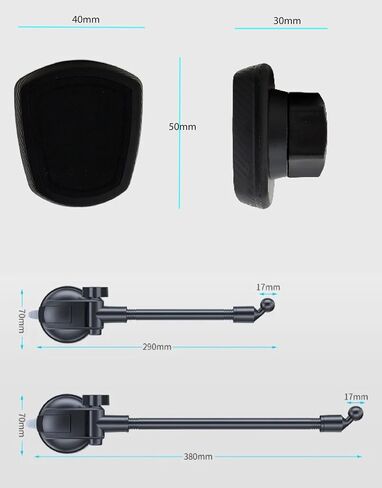 Magnetic Car Truck Phone Holder Mount Gooseneck 14-Inch Long Flexible Arm for Windshield Dashboard Mobile Holders 360-Degree Rotation, Strength Suction Cup, Anti-Shake Stabilizer Compatible All Phones in Saudi Arabia