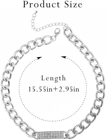 قلادة فضية بسلسلة مكتنزة وقلادة من حجر الراين الشرير مجوهرات للنساء in Kuwait