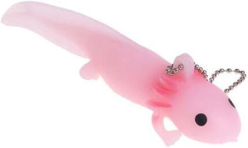 سلسلة مفاتيح Axolotl سلسلة مفاتيح مطاطية ناعمة إسفنجية برمائية سلمندر وردي نعسان أبيض أصفر أسود تشيبي Kawaii لطيف (axkC) in Kuwait