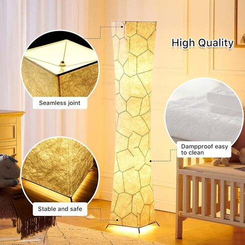 chiphy Floor Lamp for Living Room, 52"(M) Standing Lamp, RGB Color Changing LED Bulbs, Adjustable Brightness Color Temperature, Red Fabric Lampshade, for Bedroom Kids Room Play Room in Saudi Arabia