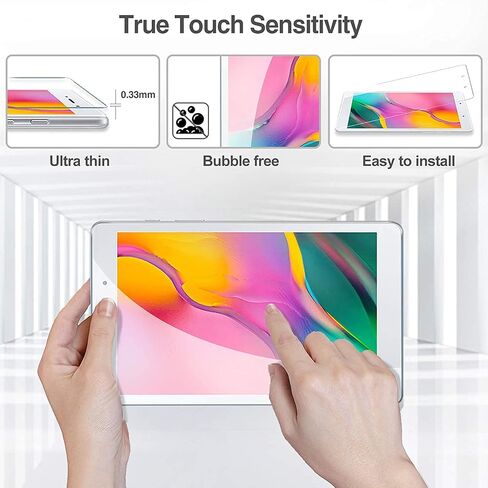 [2 Pack] ProCase Galaxy Tab A 8.0 2019 Screen Protector T290 T295, Tempered Glass Screen Film Guard for 8.0 inch Galaxy Tab A 2019 without S Pen Model SM-T290 (Wi-Fi) SM-T295 (LTE) in Saudi Arabia