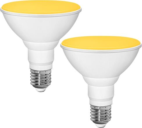 PAR30 Yellow LED Bug Light Bulb Outdoor, 100W Equivalent, 12W LED Flood Light Bulb, E26 Base Yellow LED Security Lights for Porch Lights, Hallway Lighting, Decorative, Non-Dimmable, 2 Pack in Saudi Arabia