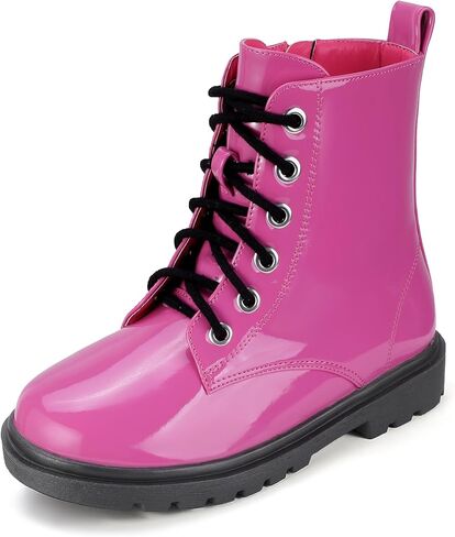 PANDANINJIA أحذية قتالية للفتيات والأولاد بأربطة للأطفال الصغار الصغار مع سحاب جانبي فستان للكاحل أحذية للفتيات in Kuwait