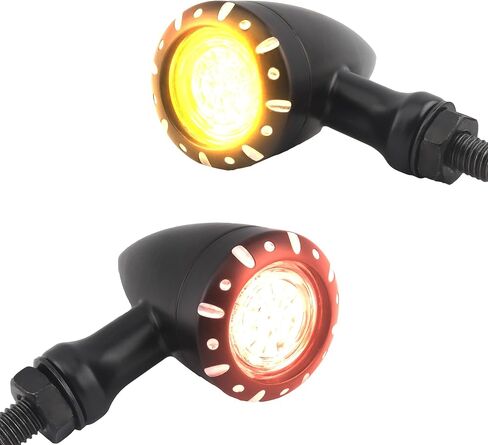 PowerMotor LED Turn Signals Universal Motorcycle Blinker Light Bullet Brake Compatible for Sportster XL 1200 883 Honda HarleyYamaha Suzuki Kawasaki-Silvery in Kuwait