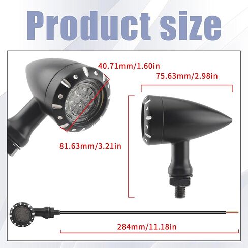 PowerMotor LED Turn Signals Universal Motorcycle Blinker Light Bullet Brake Compatible for Sportster XL 1200 883 Honda HarleyYamaha Suzuki Kawasaki-Silvery in Kuwait