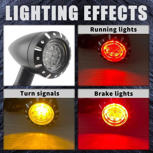 PowerMotor LED Turn Signals Universal Motorcycle Blinker Light Bullet Brake Compatible for Sportster XL 1200 883 Honda HarleyYamaha Suzuki Kawasaki-Silvery in Kuwait