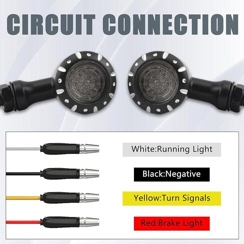 PowerMotor LED Turn Signals Universal Motorcycle Blinker Light Bullet Brake Compatible for Sportster XL 1200 883 Honda HarleyYamaha Suzuki Kawasaki-Silvery in Kuwait