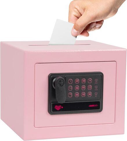 Deposit Safes Drop Small Safe Box Electronic Money Cash Safe with Digital Keypad & Keys，Mini Security Lock Safe Boxes for Coin Home Office Hotel Rooms Business Jewelry Gun (Black) in Saudi Arabia