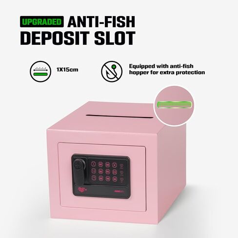 Deposit Safes Drop Small Safe Box Electronic Money Cash Safe with Digital Keypad & Keys，Mini Security Lock Safe Boxes for Coin Home Office Hotel Rooms Business Jewelry Gun (Black) in Saudi Arabia