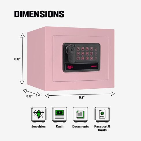 Deposit Safes Drop Small Safe Box Electronic Money Cash Safe with Digital Keypad & Keys，Mini Security Lock Safe Boxes for Coin Home Office Hotel Rooms Business Jewelry Gun (Black) in Saudi Arabia