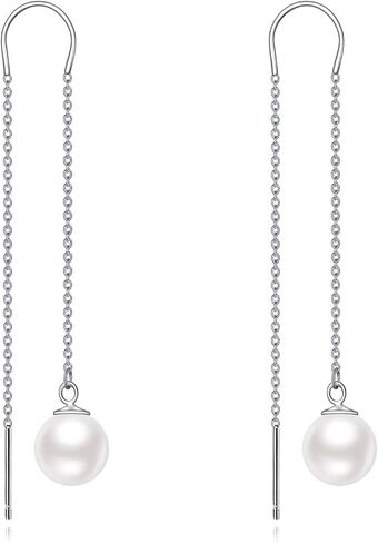 Mermaid Thread Earrings for Women Sterling Silver Tassel Pull Through Threaded Earrings Jewelry for Women Girls in Kuwait
