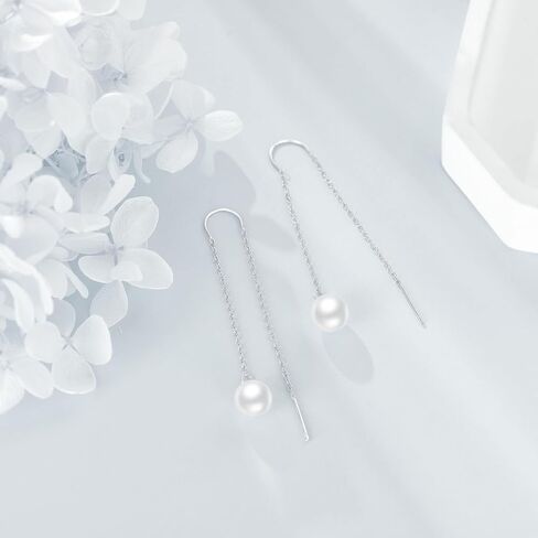 Mermaid Thread Earrings for Women Sterling Silver Tassel Pull Through Threaded Earrings Jewelry for Women Girls in Kuwait