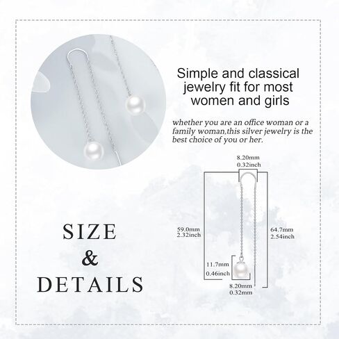 Mermaid Thread Earrings for Women Sterling Silver Tassel Pull Through Threaded Earrings Jewelry for Women Girls in Kuwait