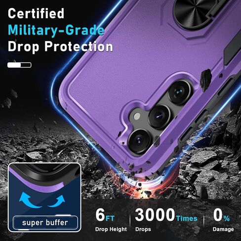 Janmitta Compatible with Samsung Galaxy A36 5G Case with Screen Protector+Camera Lens Protector,Heavy Duty Full Body Phone Cover Built in Ring Holder Kickstand,2025 Black Matte in Saudi Arabia