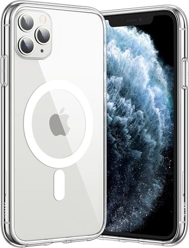 حافظة JETech المغناطيسية لهاتف iPhone 11 Pro مقاس 5.8 بوصة متوافقة مع الشحن اللاسلكي MagSafe، غطاء ممتص الصدمات للهاتف مقاوم للصدمات، ظهر شفاف مضاد للخدش (شفاف) in Saudi Arabia