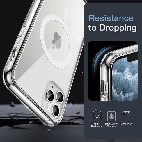 حافظة JETech المغناطيسية لهاتف iPhone 11 Pro مقاس 5.8 بوصة متوافقة مع الشحن اللاسلكي MagSafe، غطاء ممتص الصدمات للهاتف مقاوم للصدمات، ظهر شفاف مضاد للخدش (شفاف) in Saudi Arabia