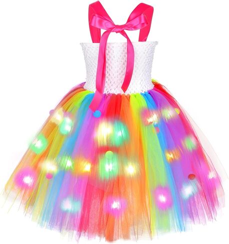 Tutu Dreams Rainbow Candy Tutu Dress for Girls 1-14Y with Headband Birthday Halloween Carnival Party in Kuwait